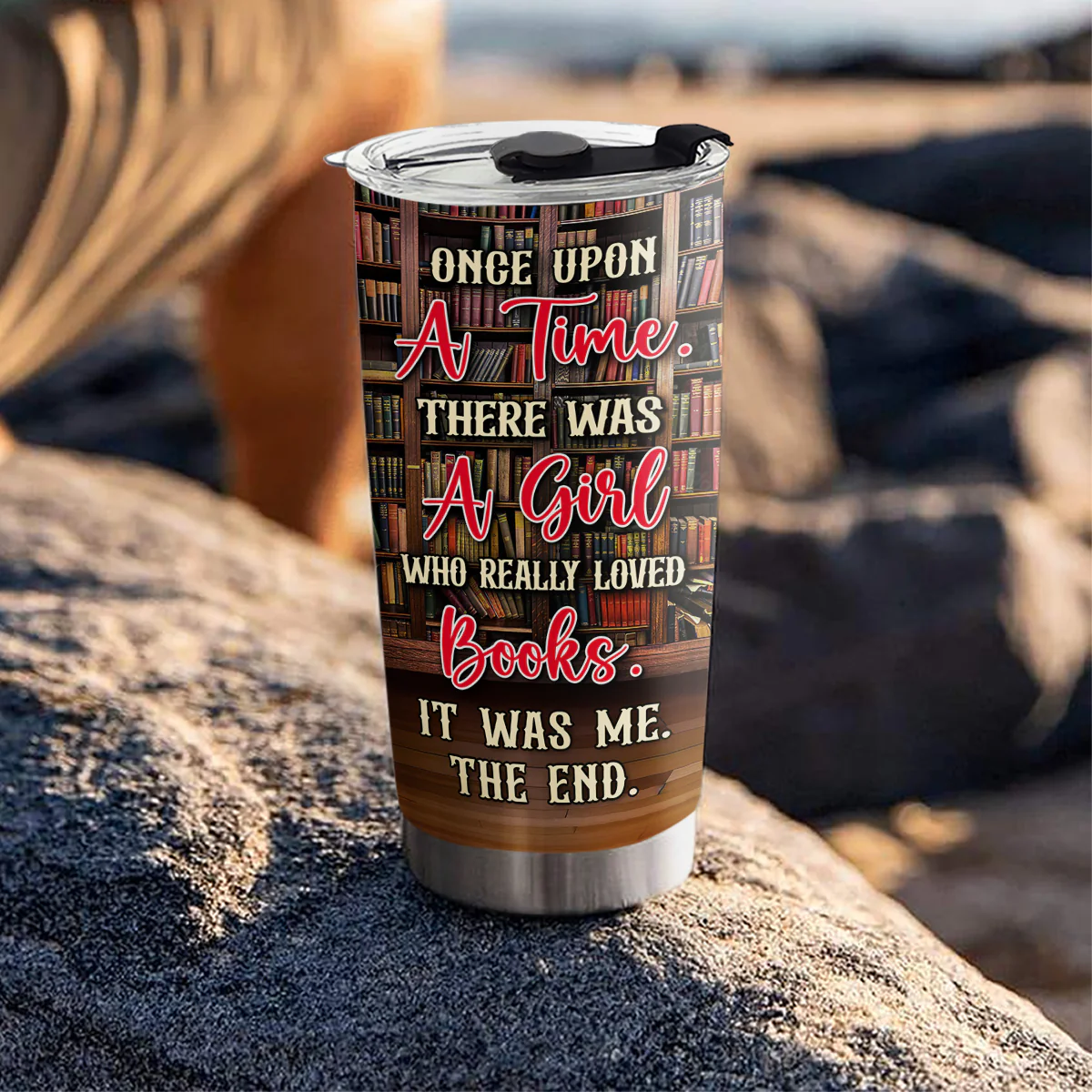 Just A Girl Who Loves Books - Personalized Custom Tumbler - Image 3