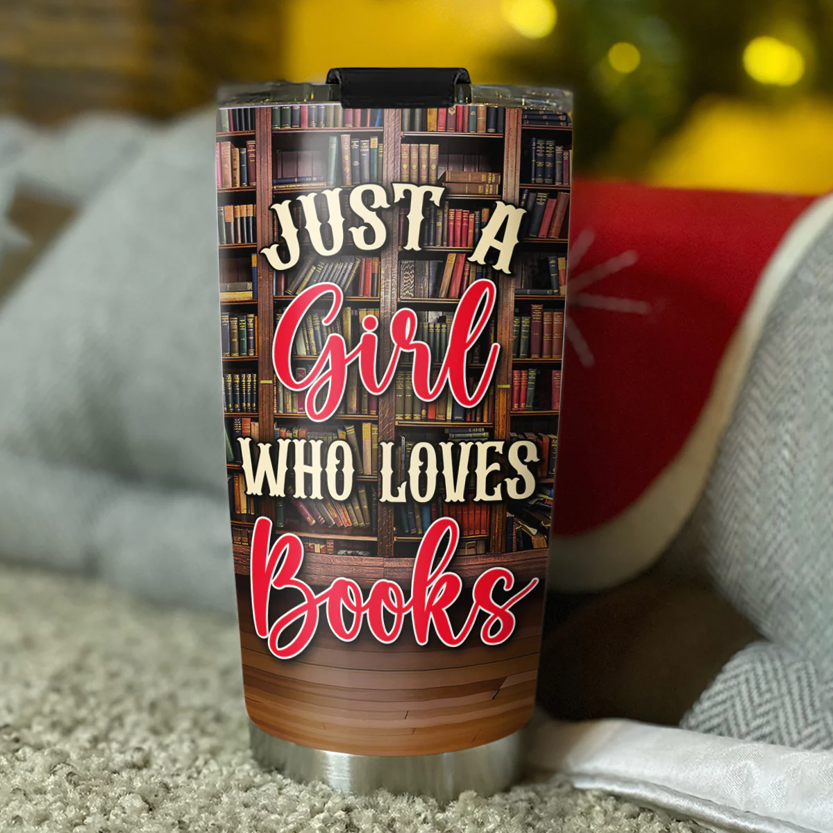 Just A Girl Who Loves Books - Personalized Custom Tumbler - Image 5