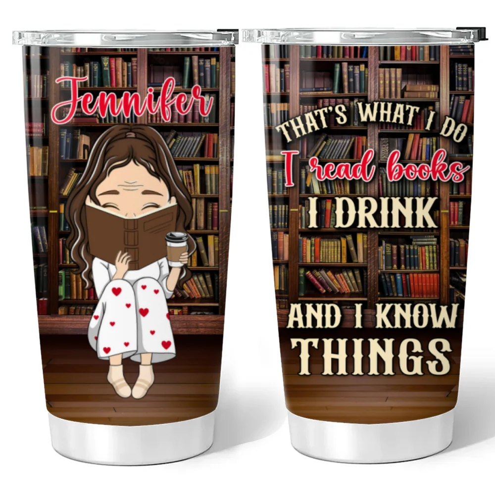 Just A Girl Who Loves Books - Personalized Custom Tumbler - Image 6