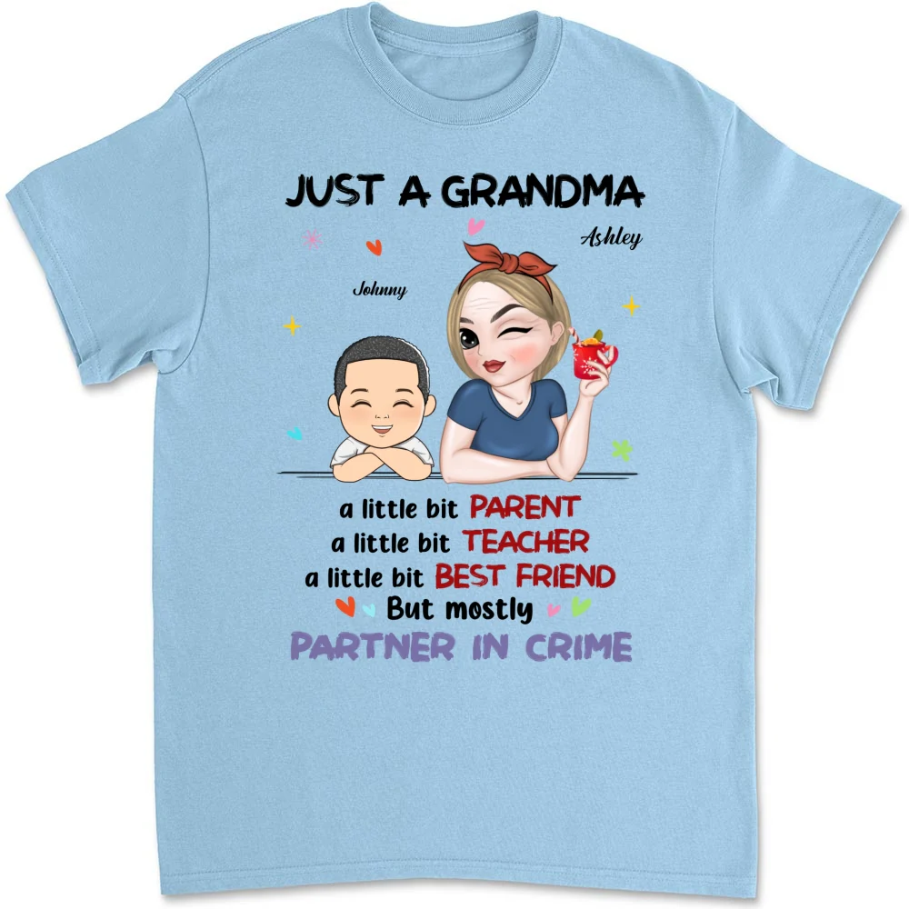 Just A Grandma Who's A Little Bit Partner In Crime - Personalized Custom Shirt - Image 12