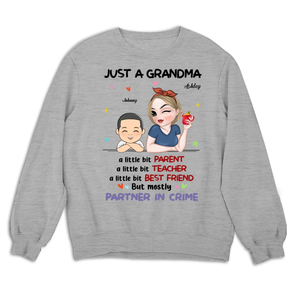 Just A Grandma Who's A Little Bit Partner In Crime - Personalized Custom Shirt - Image 18