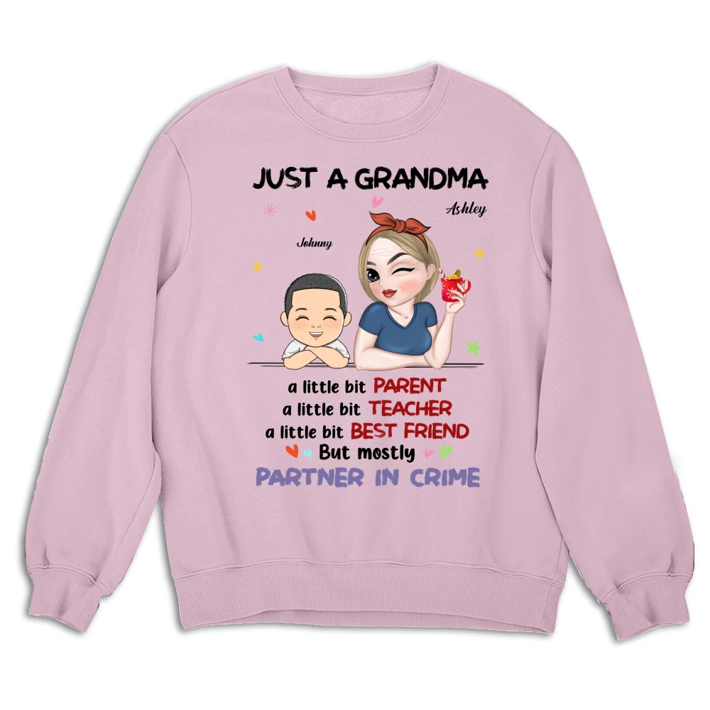 Just A Grandma Who's A Little Bit Partner In Crime - Personalized Custom Shirt - Image 19