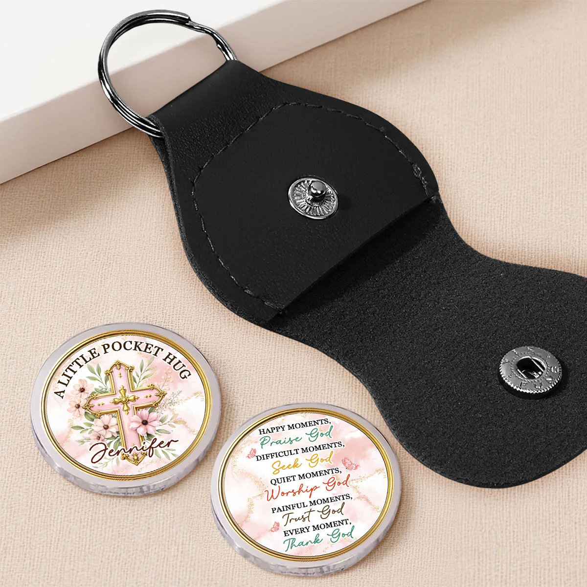 Just Believe In God - Personalized Custom Pocket Hug - Image 2