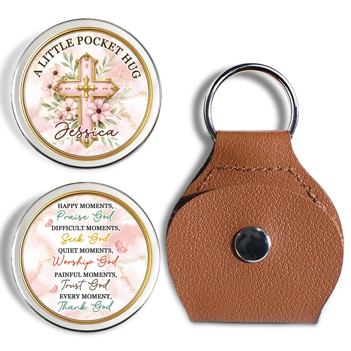 Just Believe In God - Personalized Custom Pocket Hug - Image 6