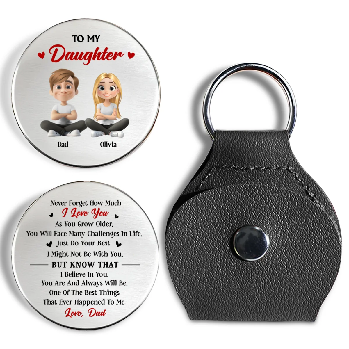 Just Do Your Best Daughter - Personalized Custom Pocket Hug - Image 7