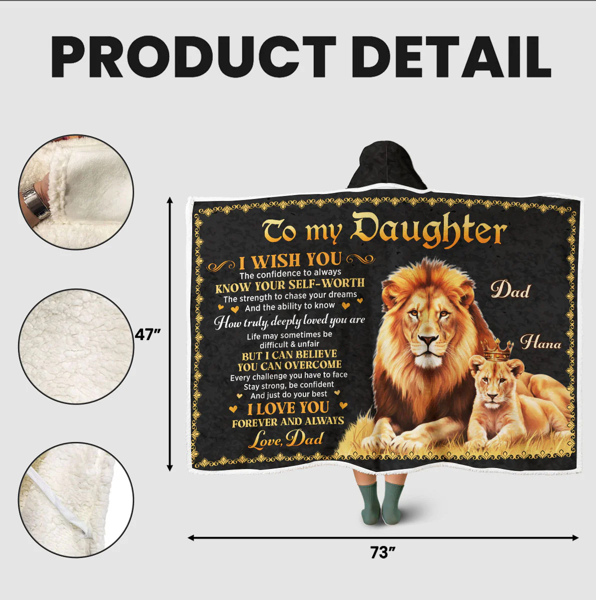 Just Do Your Best - Personalized Custom Hooded Blanket - Image 5
