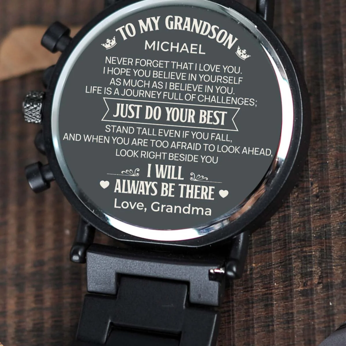 Just Do Your Best - Personalized Engraved Wooden Watches GQ026 - Image 2