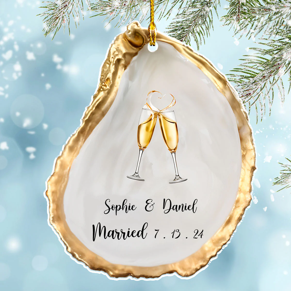 Just Engaged - Personalized Custom Acrylic Ornament - Image 4