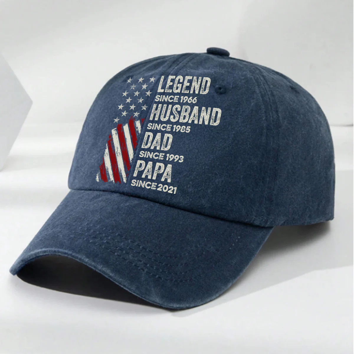 Just Keep Getting Better - Personalized Custom Vintage Washed Denim Cap - Image 2