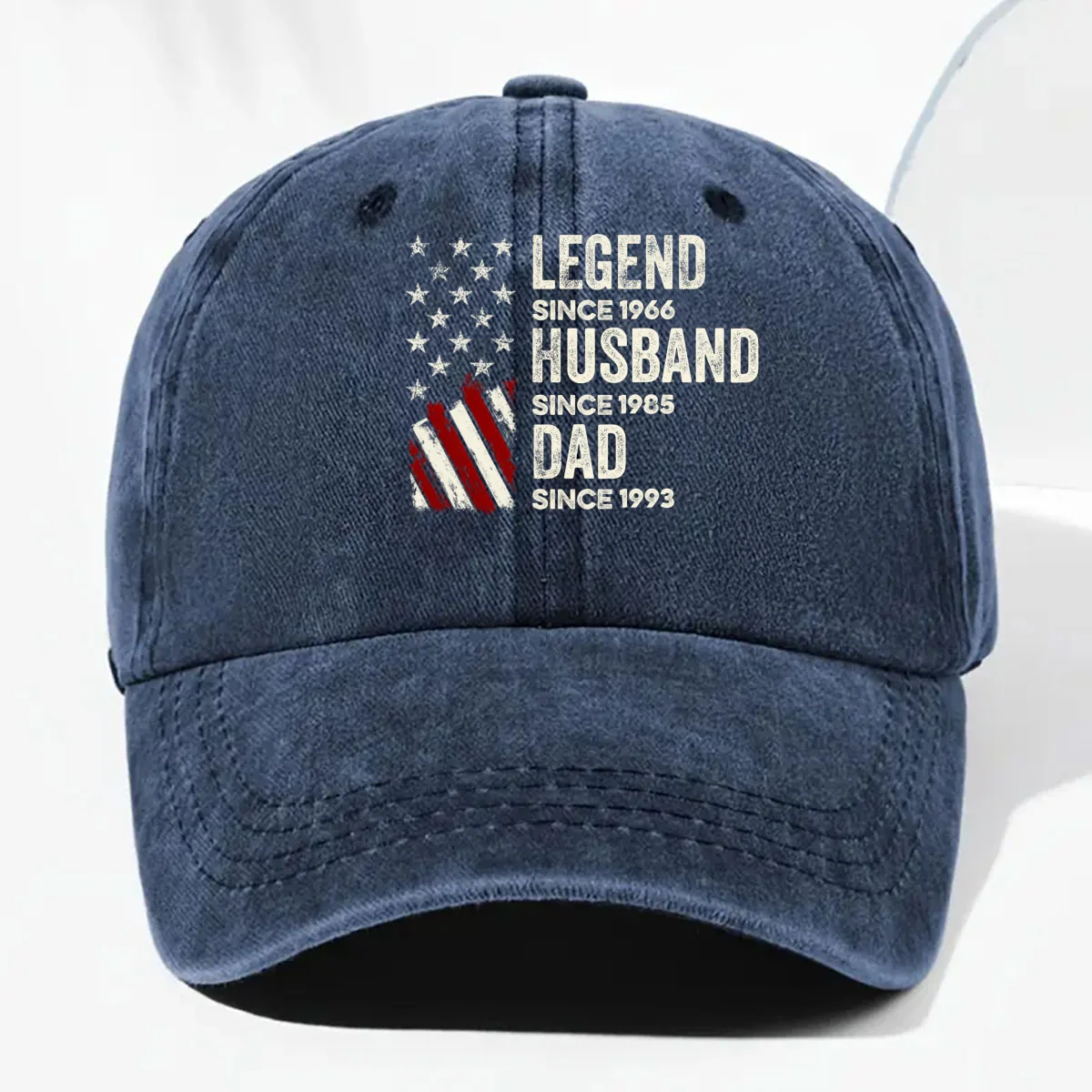 Just Keep Getting Better - Personalized Custom Vintage Washed Denim Cap - Image 8