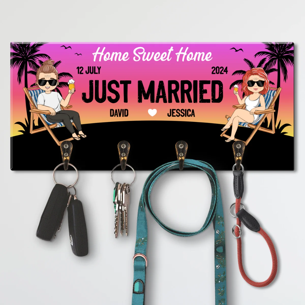 Just Married - Personalized Custom Key Holder - Image 5