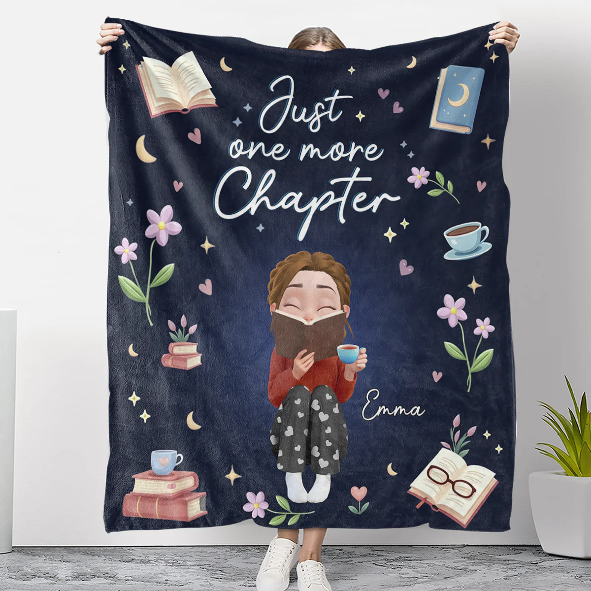 Just One More Chapter - Personalized Custom Fleece Blanket