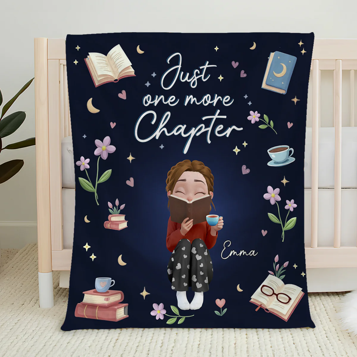 Just One More Chapter - Personalized Custom Fleece Blanket - Image 5