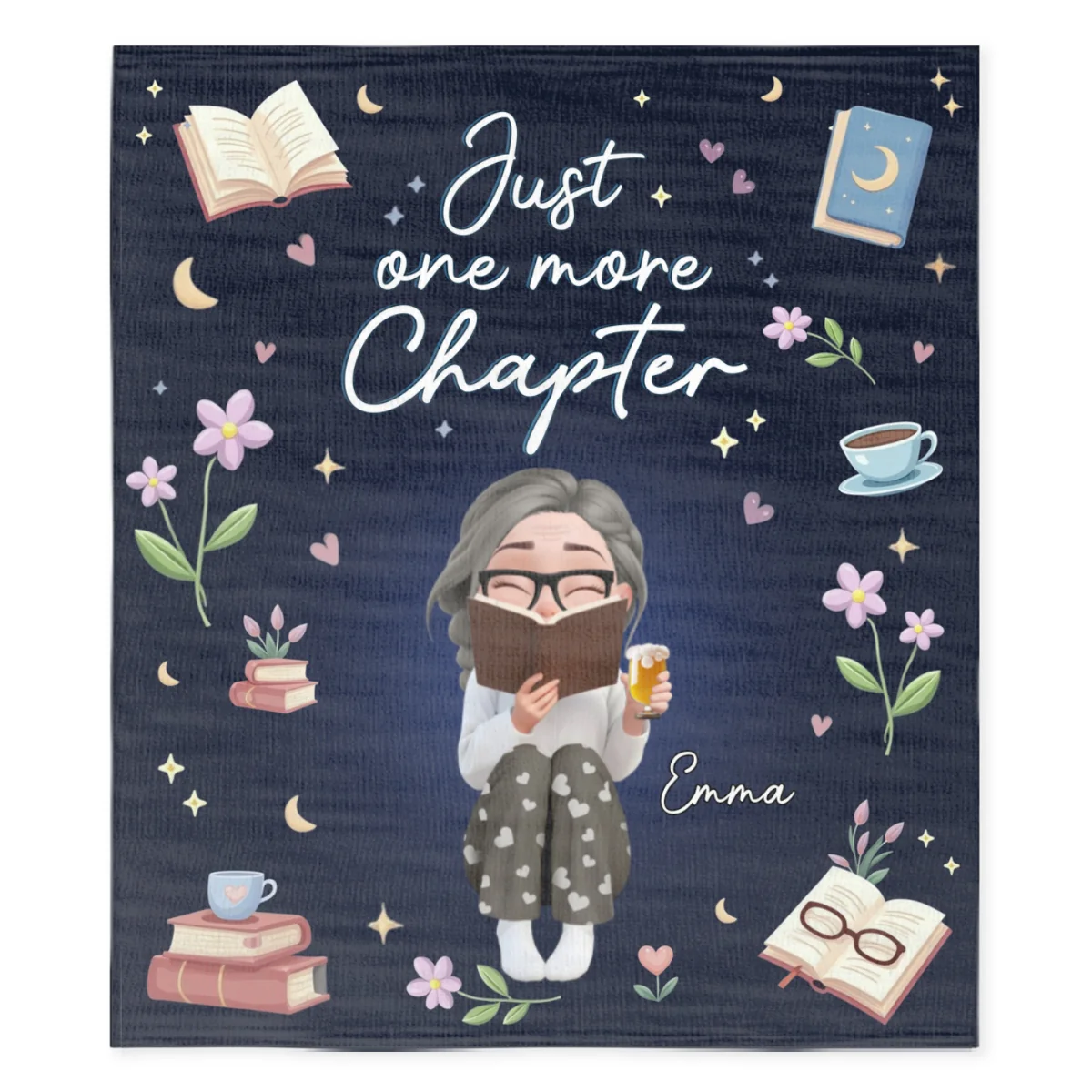 Just One More Chapter - Personalized Custom Fleece Blanket - Image 6