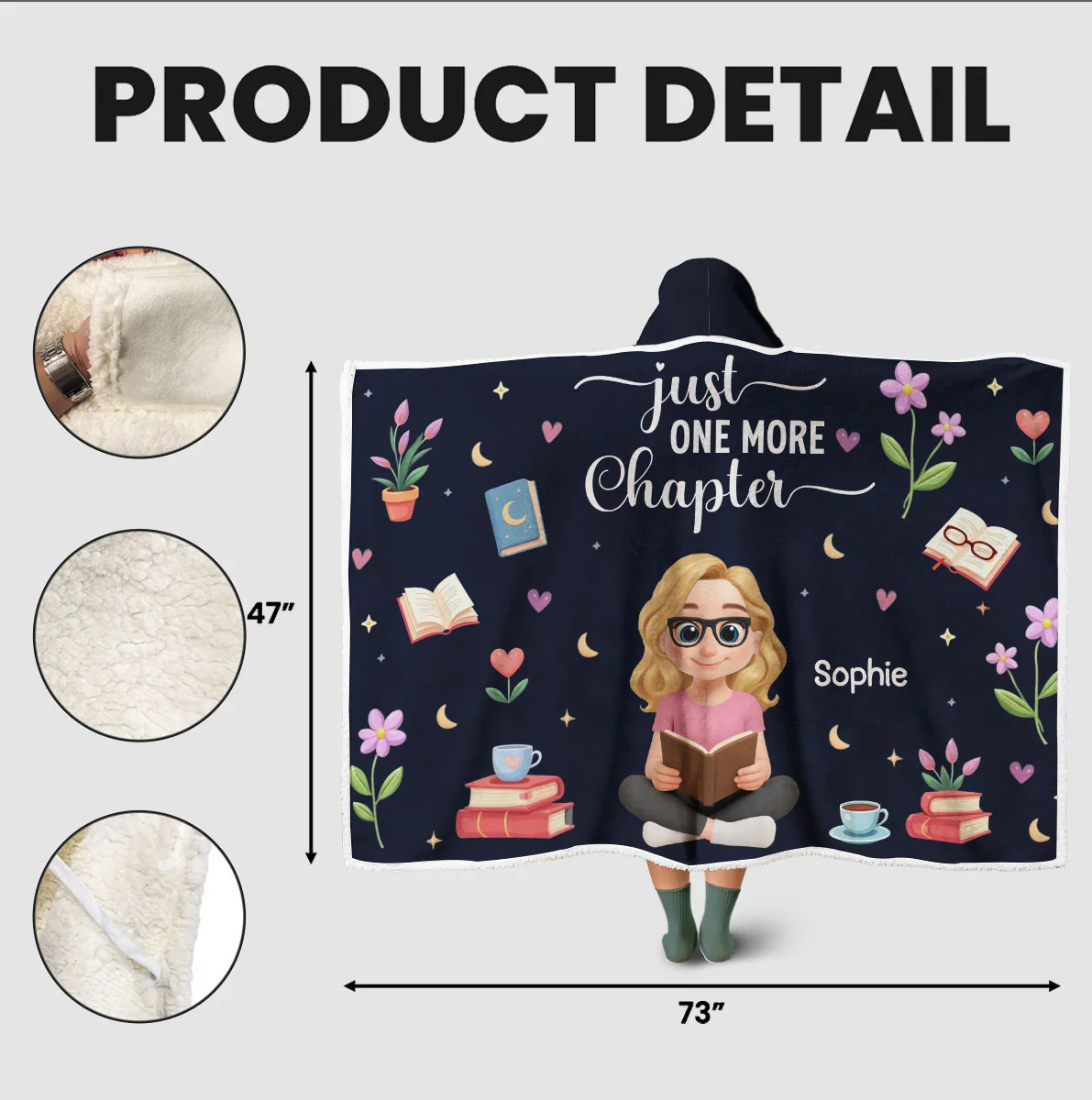 Just One More Chapter - Personalized Custom Hooded Blanket - Image 5
