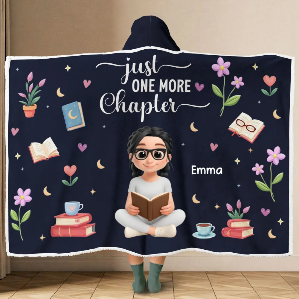 Just One More Chapter - Personalized Custom Hooded Blanket - Image 6