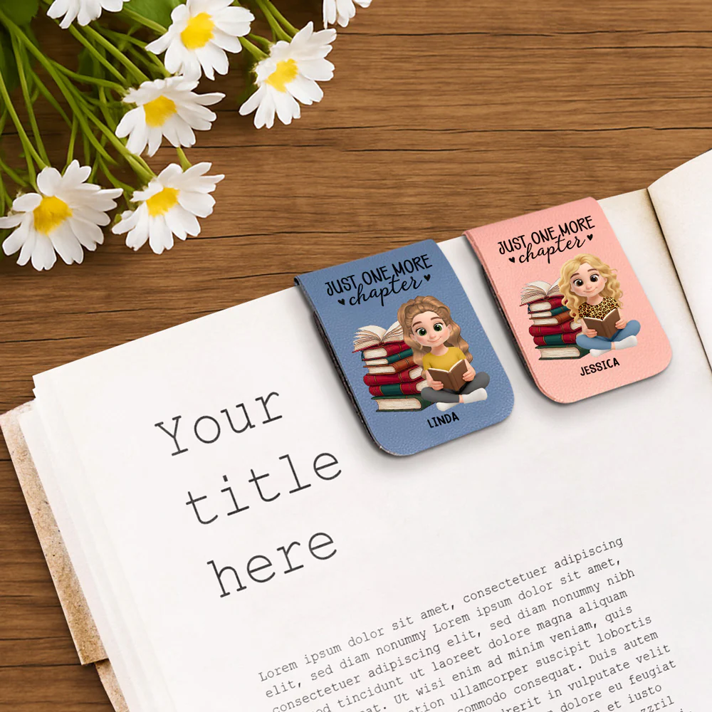 Just One More Chapter - Personalized Custom Leather Bookmark - Image 4