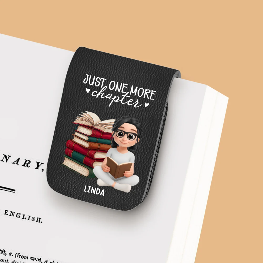 Just One More Chapter - Personalized Custom Leather Bookmark - Image 6