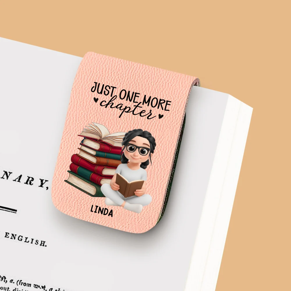 Just One More Chapter - Personalized Custom Leather Bookmark - Image 9