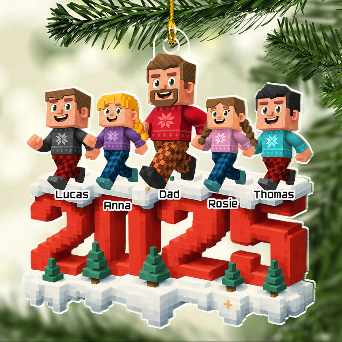 Just Us In This Year - Personalized Custom 3D Effect Acrylic Ornament - Image 2