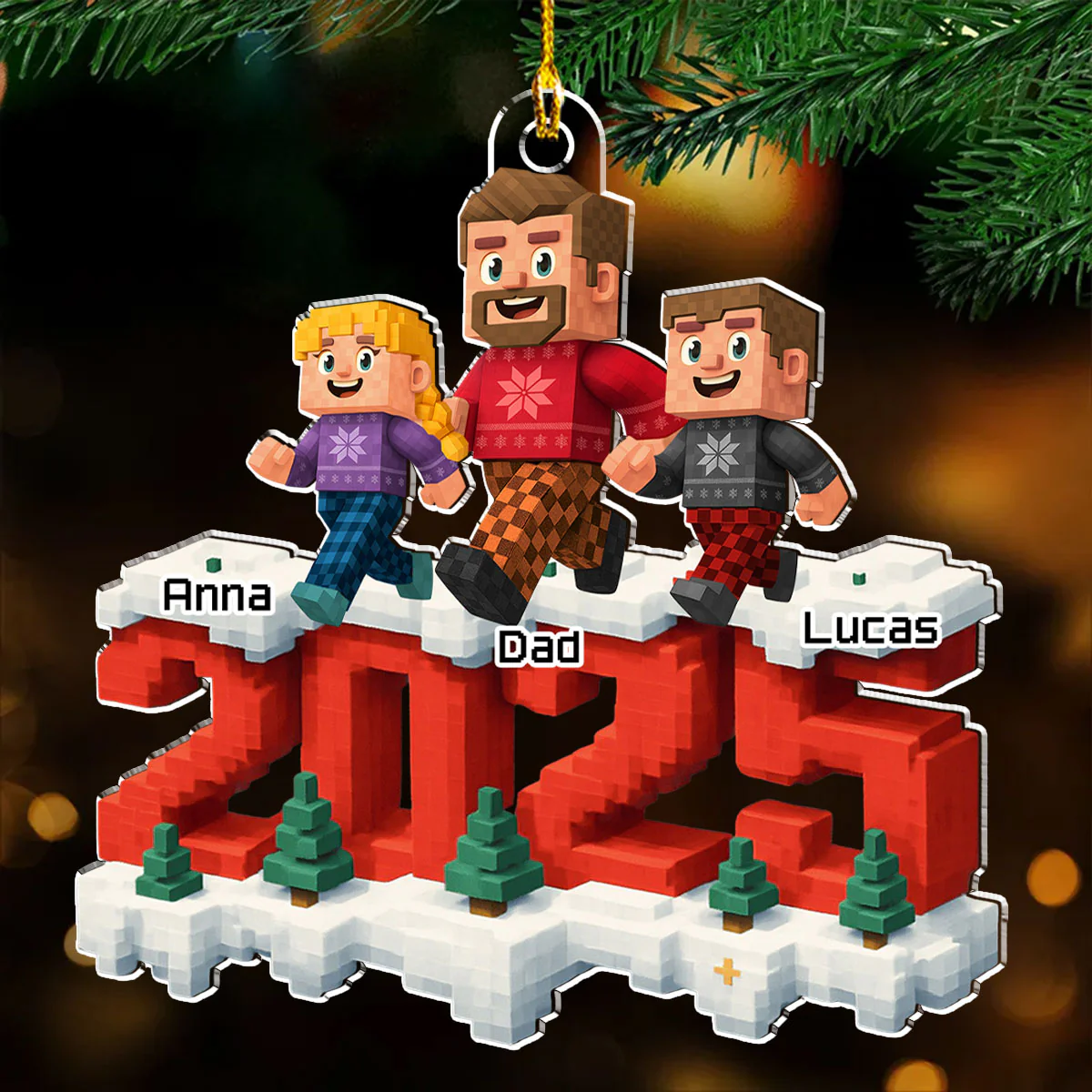 Just Us In This Year - Personalized Custom 3D Effect Acrylic Ornament - Image 4