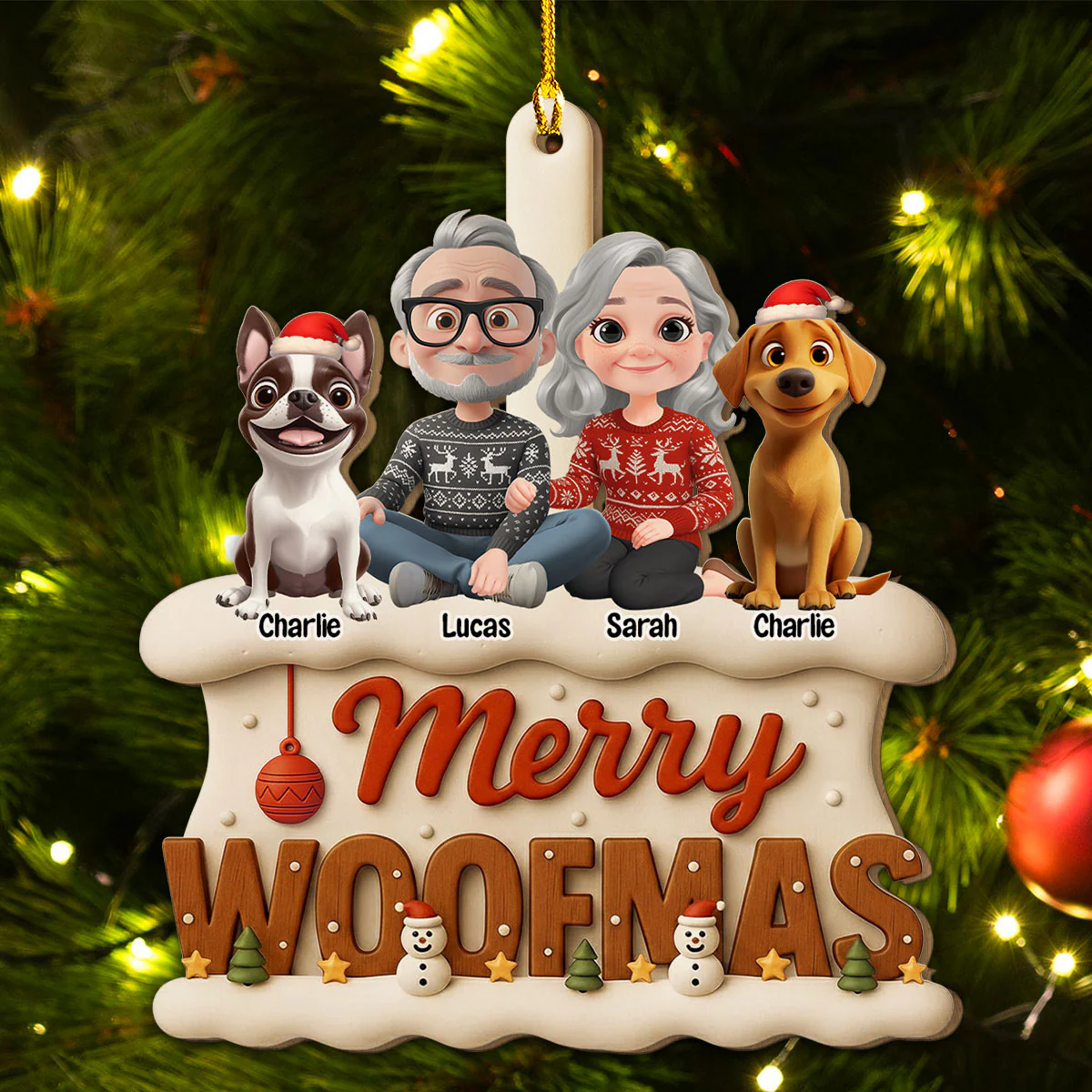 Just Want To Be Lazy - Personalized Custom 3D Effect Wood Ornament - Image 4