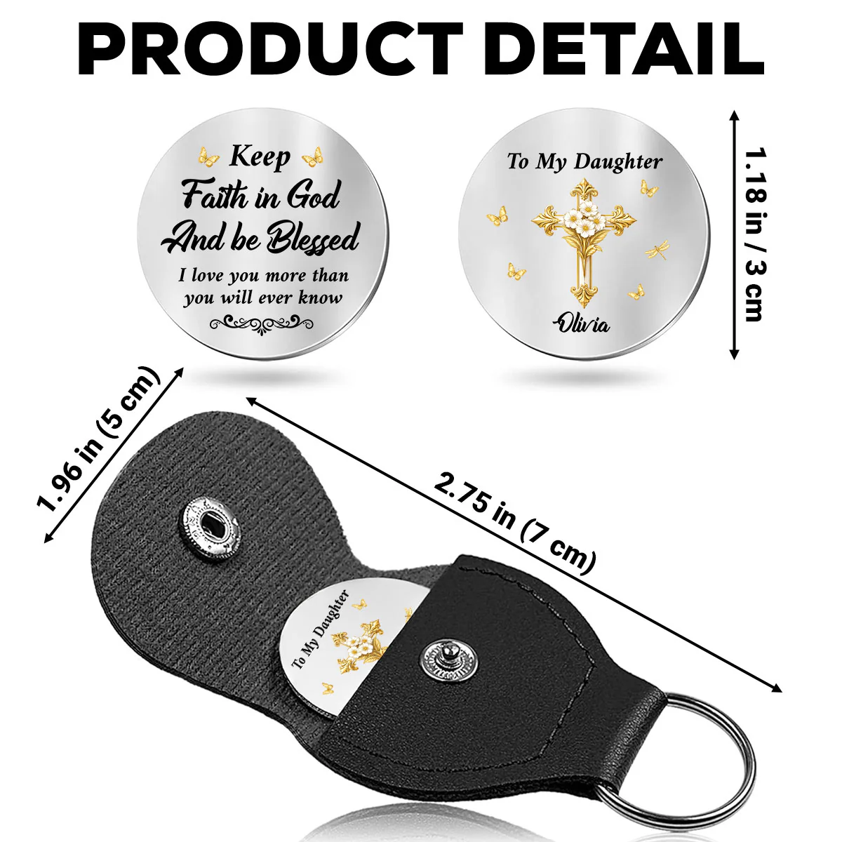 Keep Faith In God - Personalized Custom Pocket Hug - Image 6