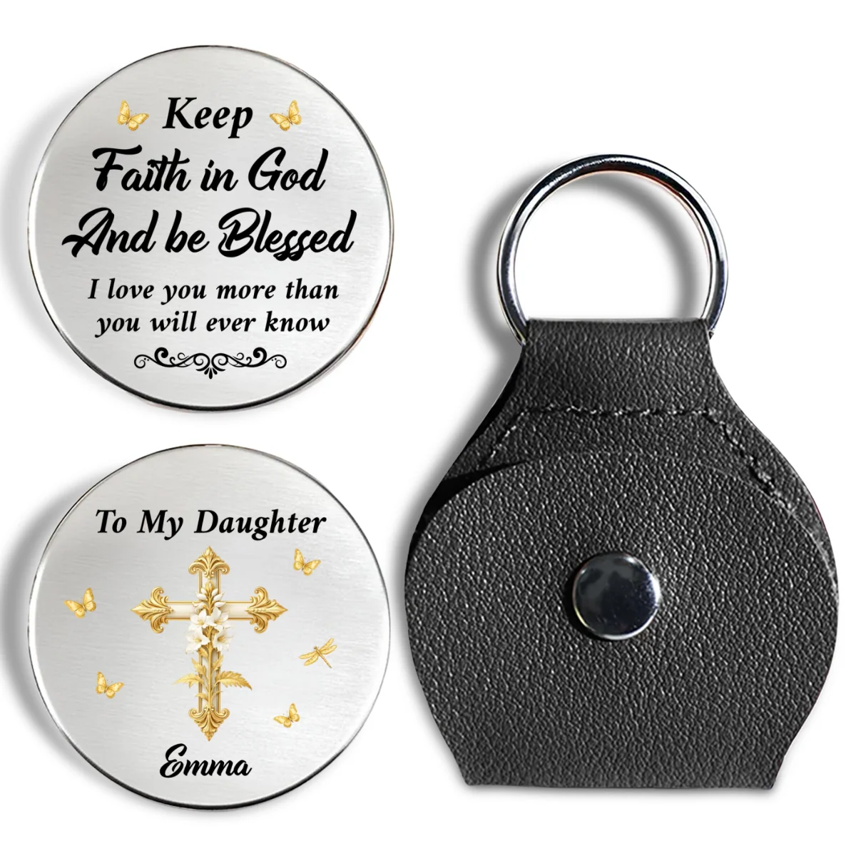 Keep Faith In God - Personalized Custom Pocket Hug - Image 8