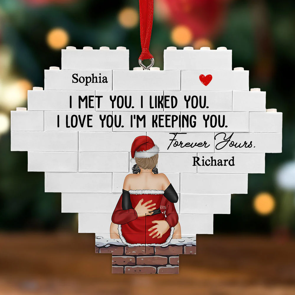 Keeping You Forever - Personalized Custom Heart Puzzle Ornament - Image 6