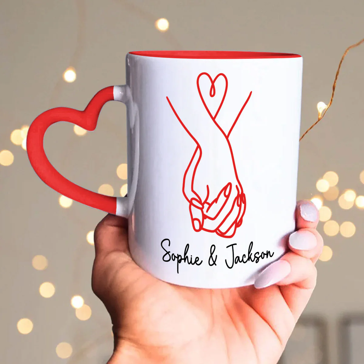 Keeping You - Personalized Custom Heart Handle Mug - Image 5