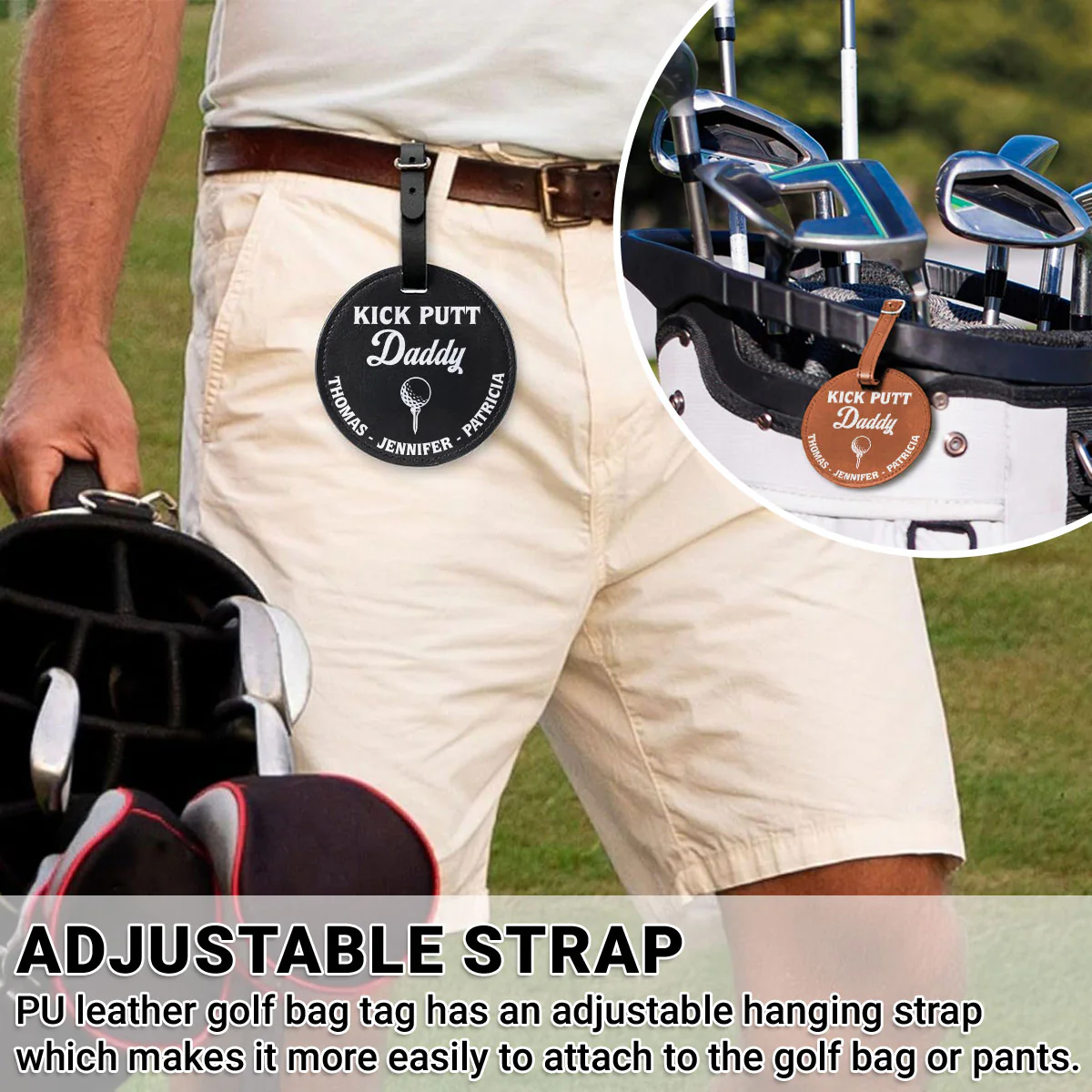 Kick Putt Daddy - Personalized Custom Golf Tee Bag - Image 4