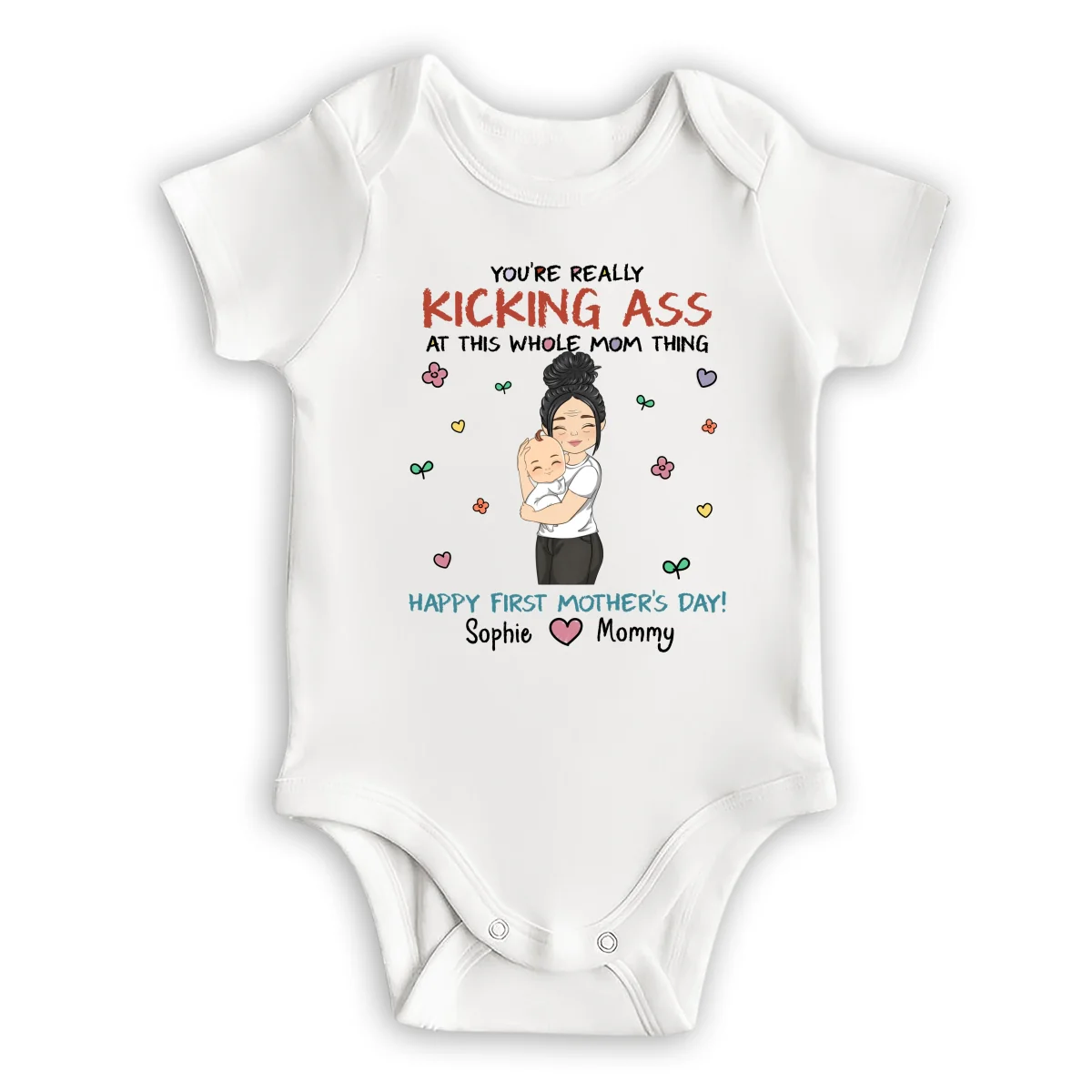 Kicking Ass Mommy - Personalized Custom Baby Onesie - Image 6