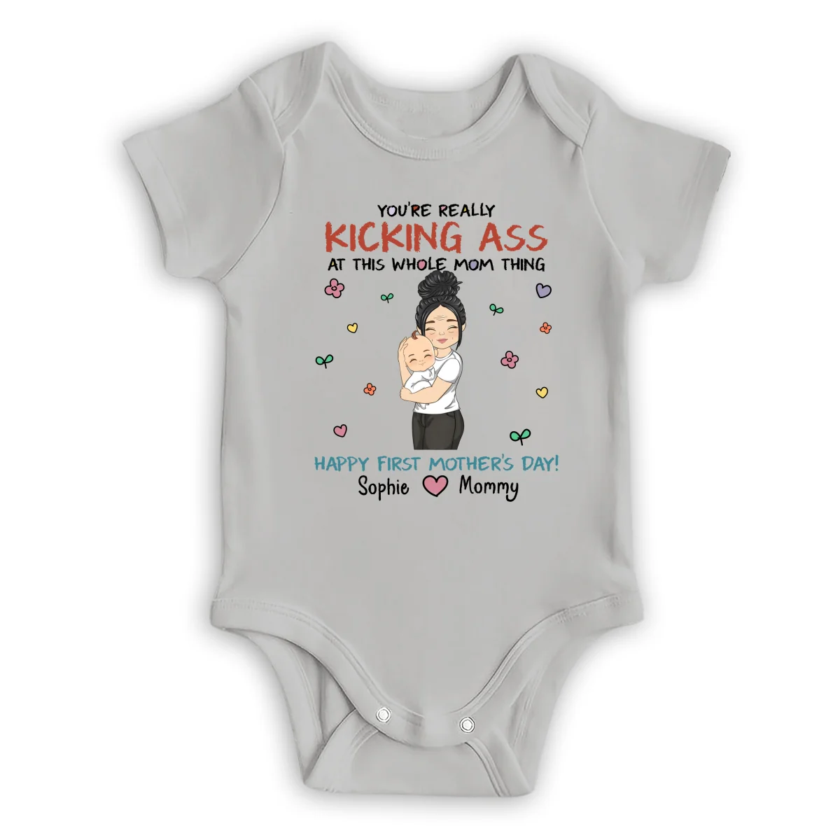 Kicking Ass Mommy - Personalized Custom Baby Onesie - Image 7