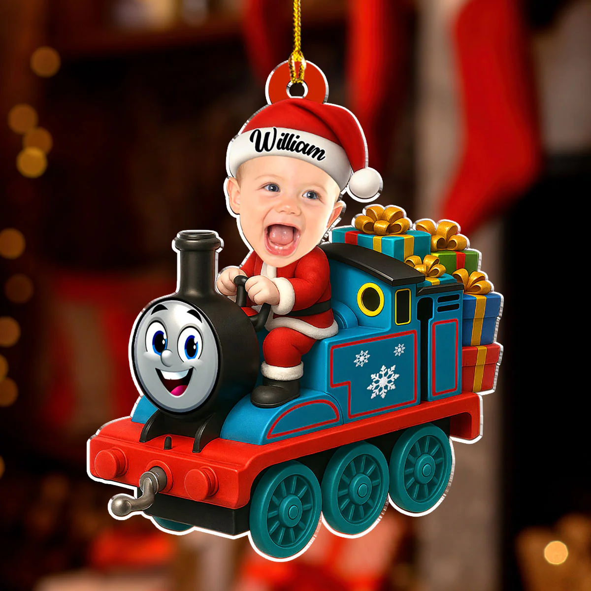 Kid Baby Toy Train - Personalized Custom Acrylic Ornament - Image 2
