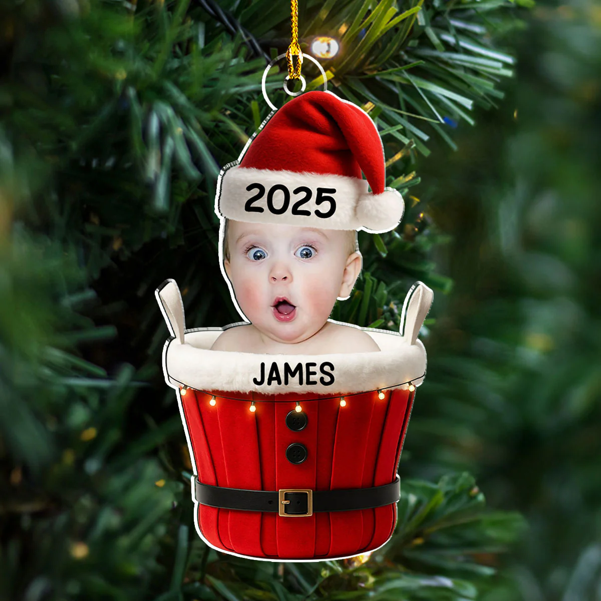 Kid Is The Greatest Gift From Santa - Personalized Custom Acrylic Ornament - Image 2