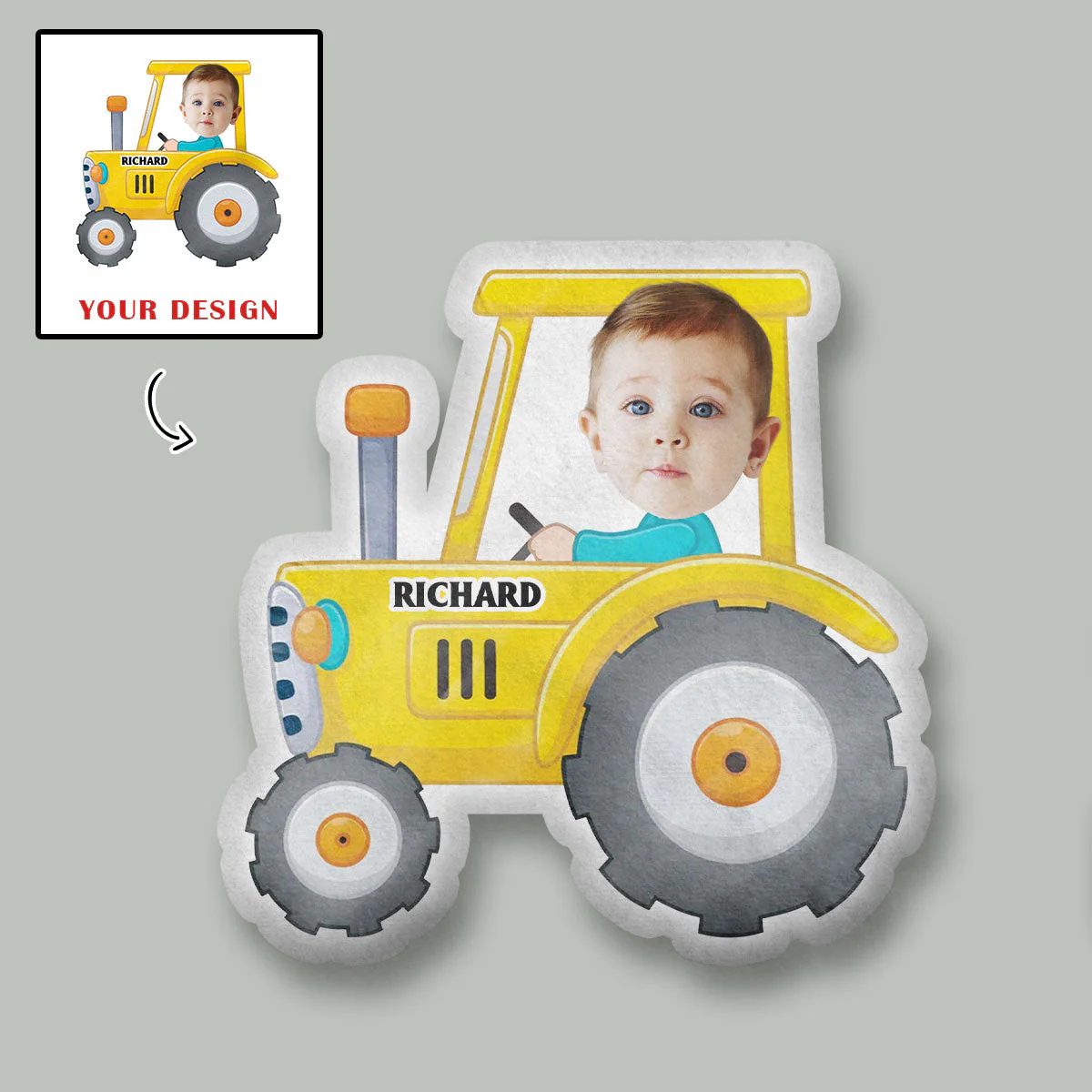 Kid Ridding Vehicle - Personalized Custom Shaped Pillow - Image 2