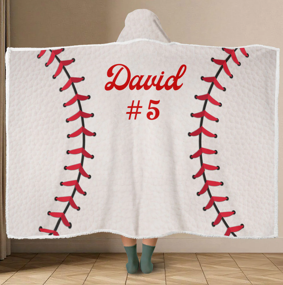 Kids Player Sports - Personalized Custom Hooded Blanket - Image 2