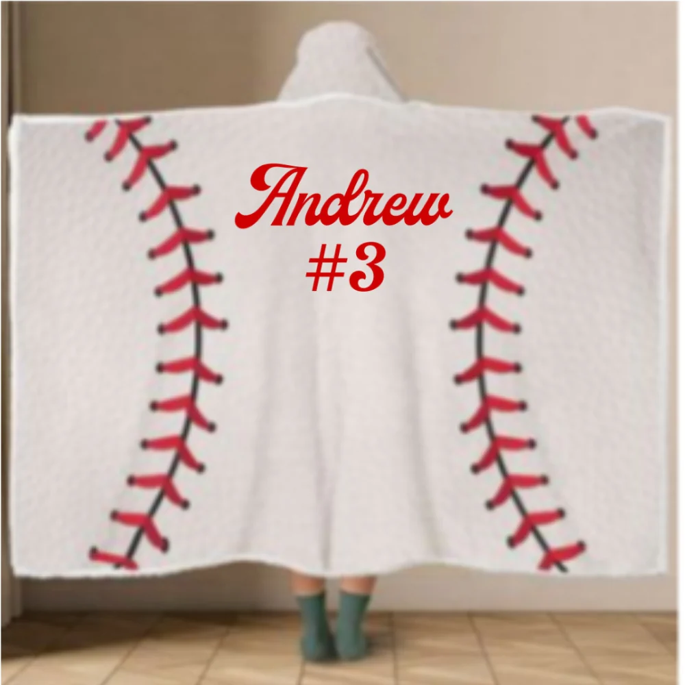 Kids Player Sports - Personalized Custom Hooded Blanket - Image 8
