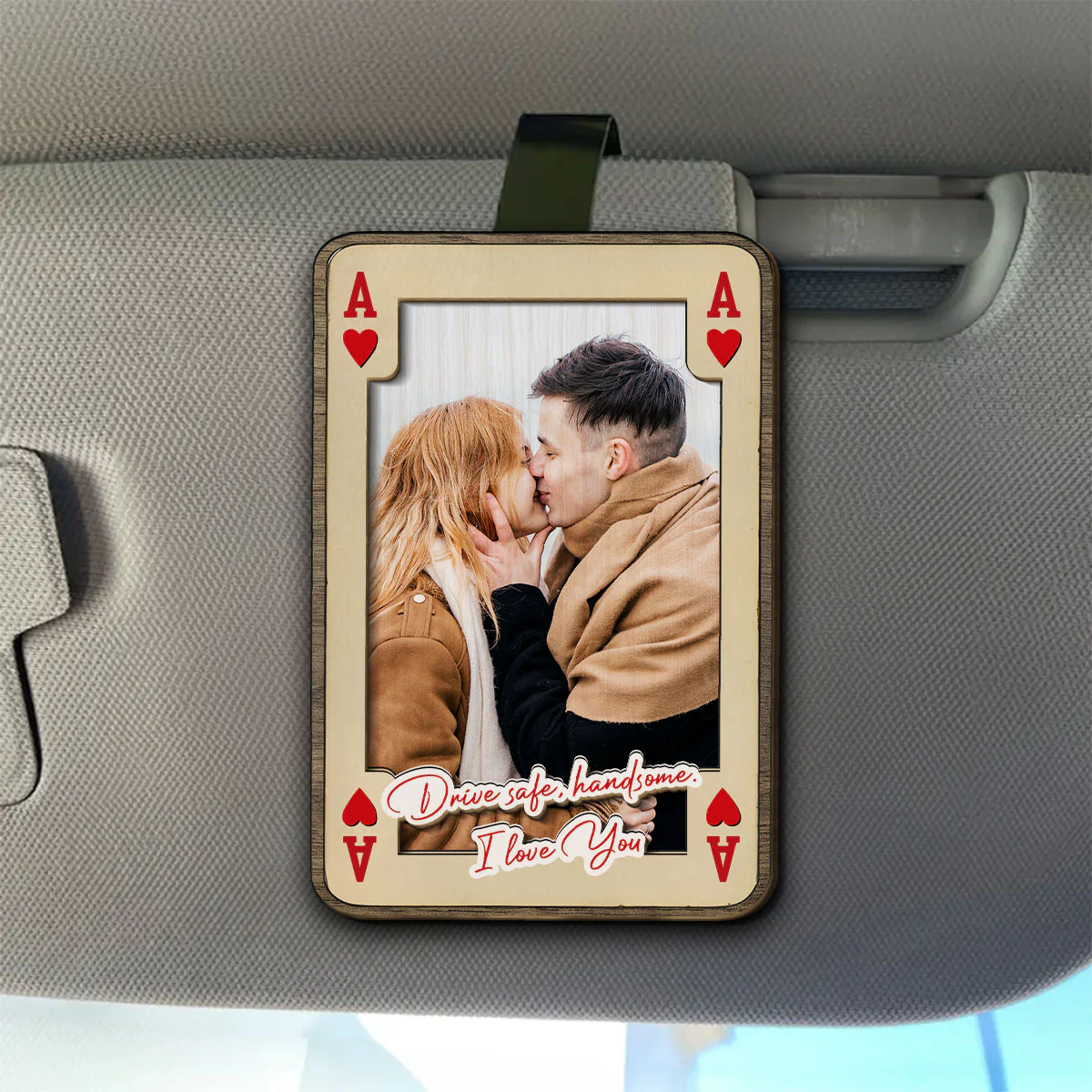 King And Queen Of Hearts - Personalized Custom Car Visor Clip