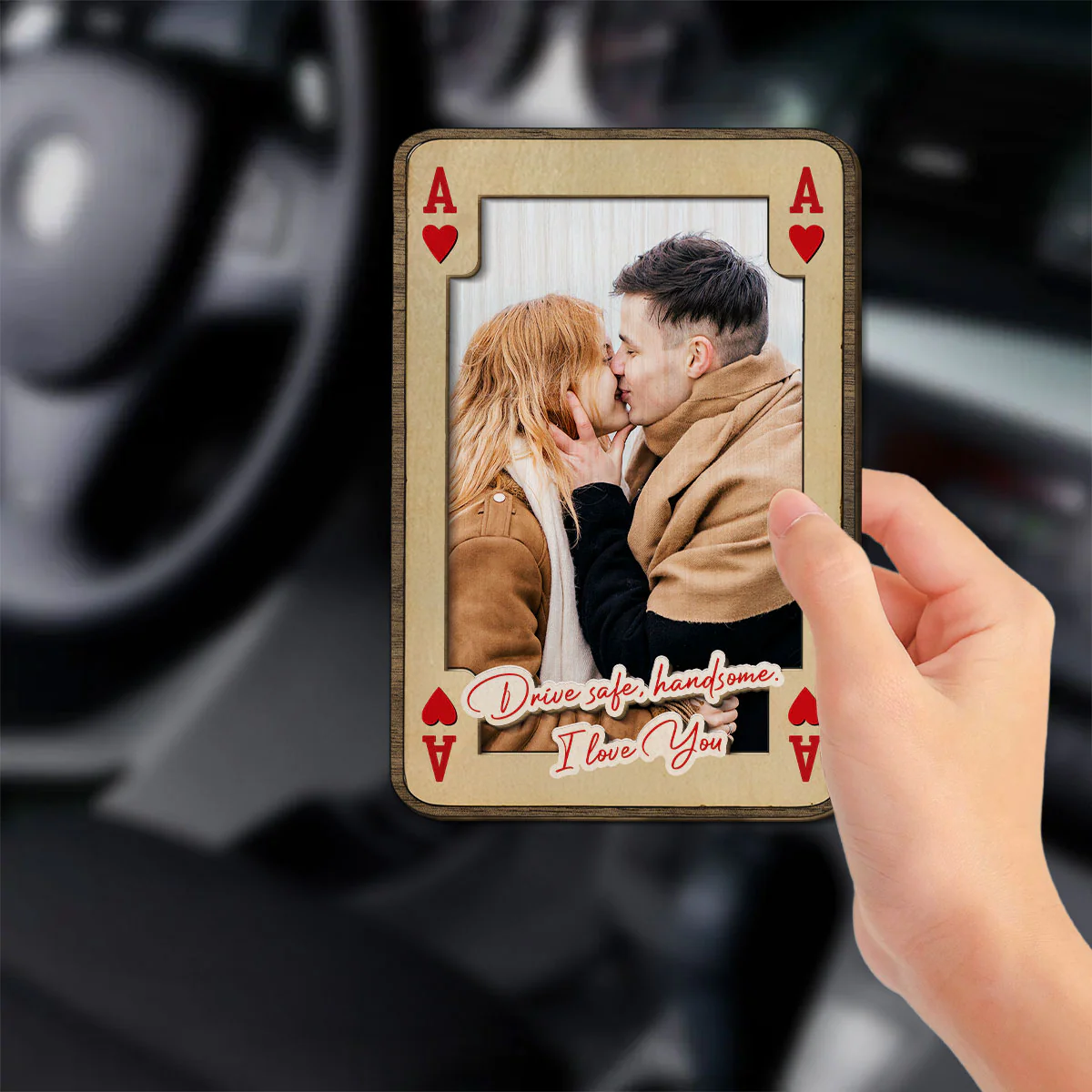 King And Queen Of Hearts - Personalized Custom Car Visor Clip - Image 2