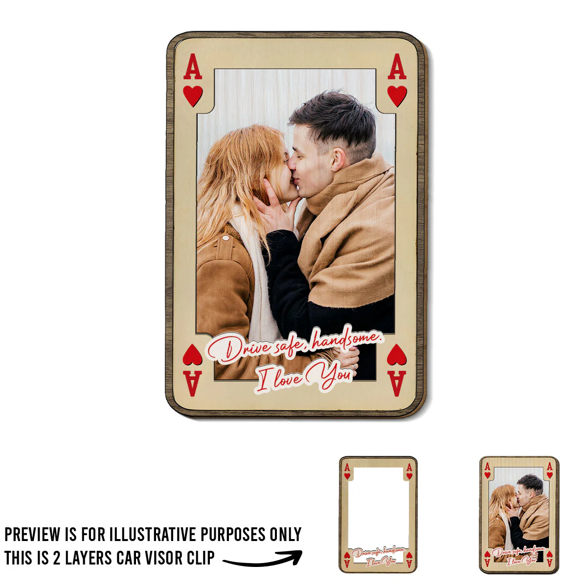 King And Queen Of Hearts - Personalized Custom Car Visor Clip - Image 4