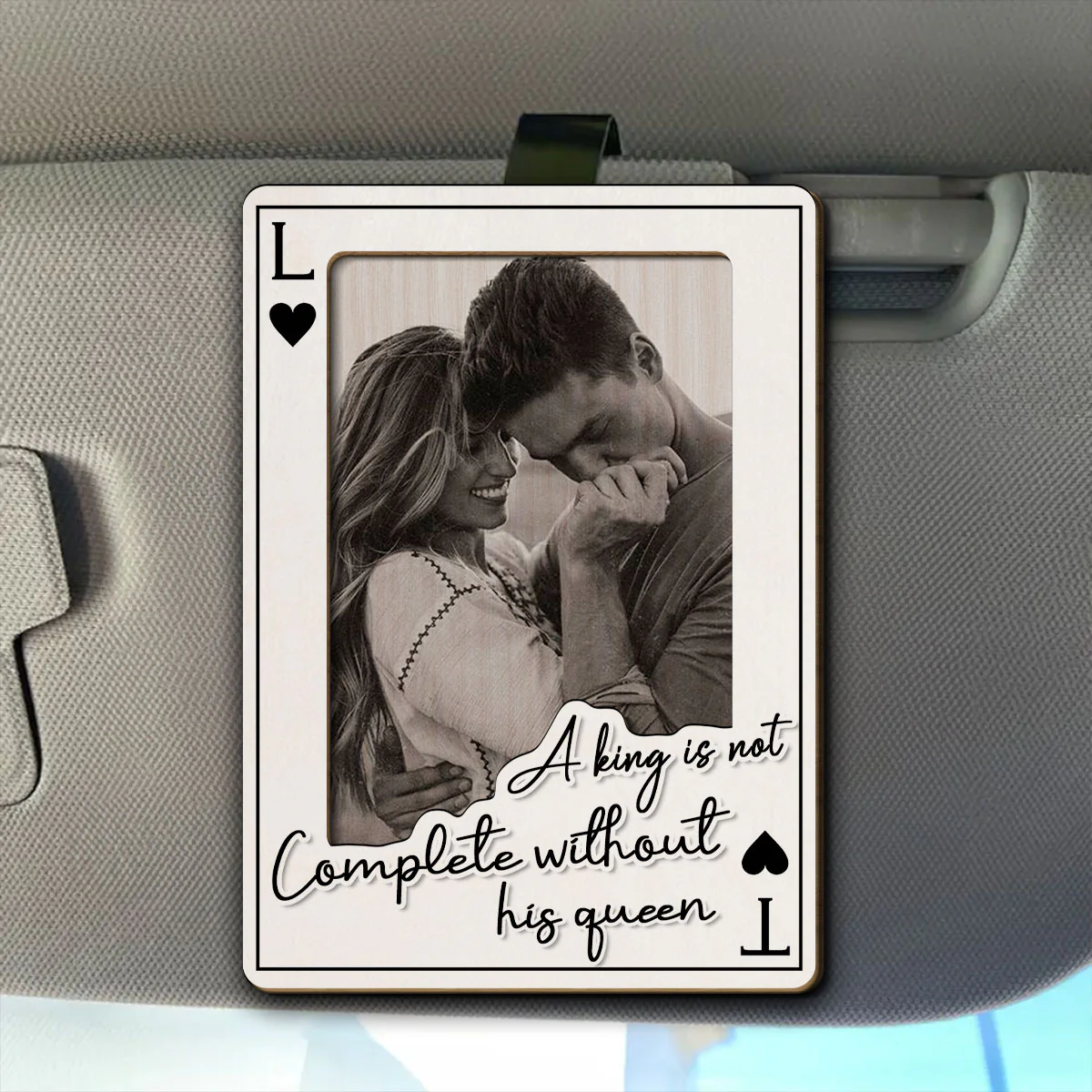 King Queen And Forever - Personalized Custom Car Visor Clip - Image 4