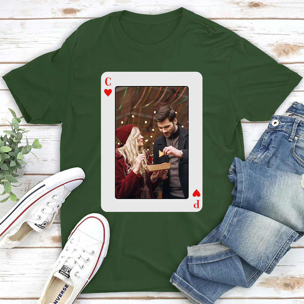 King & Queen Custom Couples Photo - Personalized Custom Shirt - Image 2