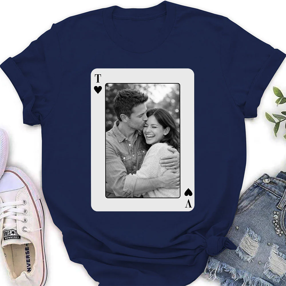 King & Queen Custom Couples Photo - Personalized Custom Shirt - Image 3