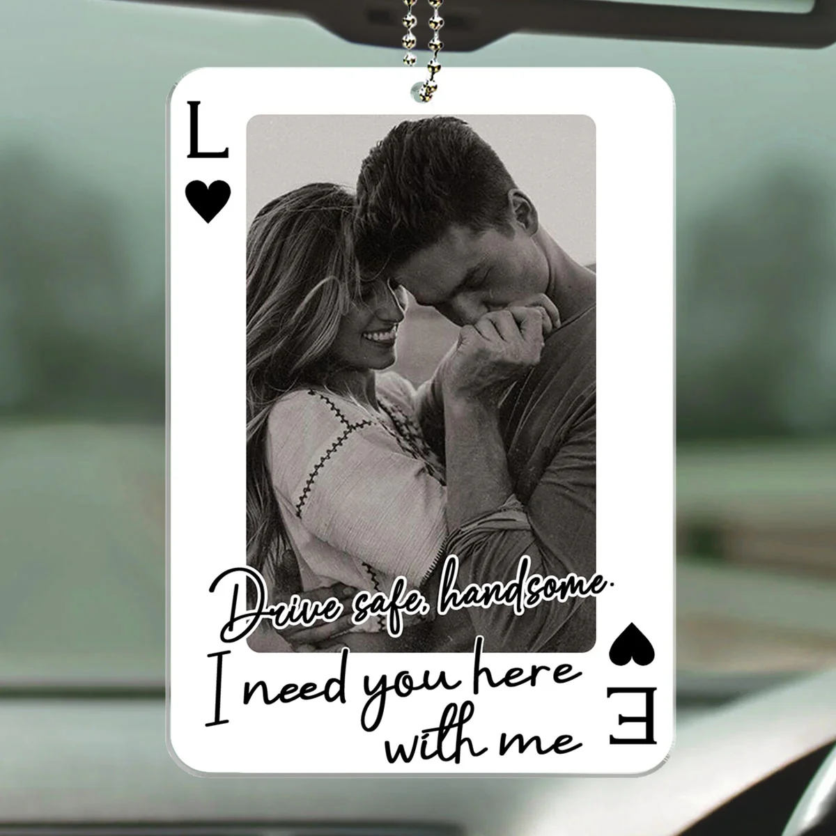 King & Queen Drive Safe I Love You - Personalized Custom Car Ornament - Image 4