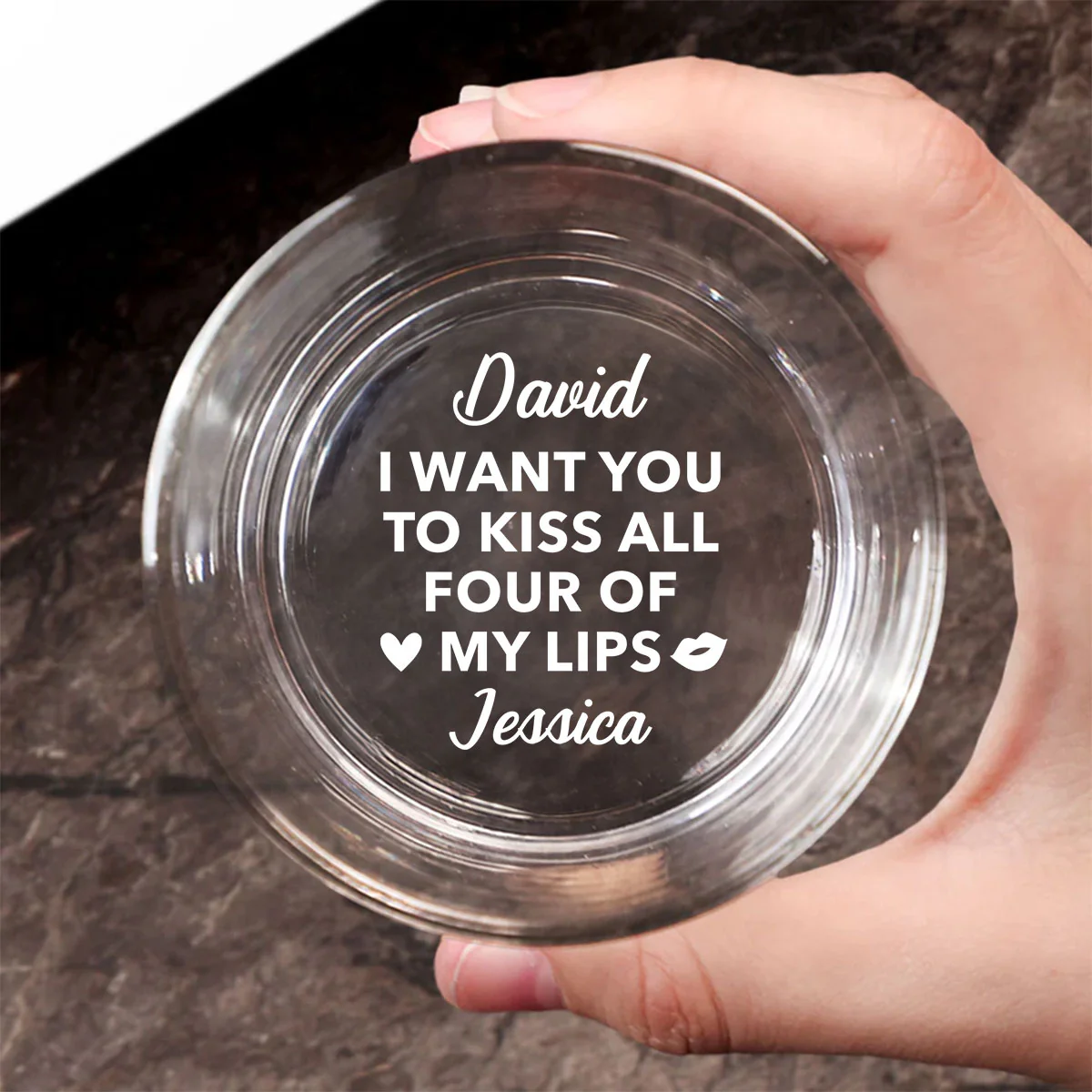 Kiss My Lips Let Play - Personalized Custom Engraved Whiskey Glass - Image 6