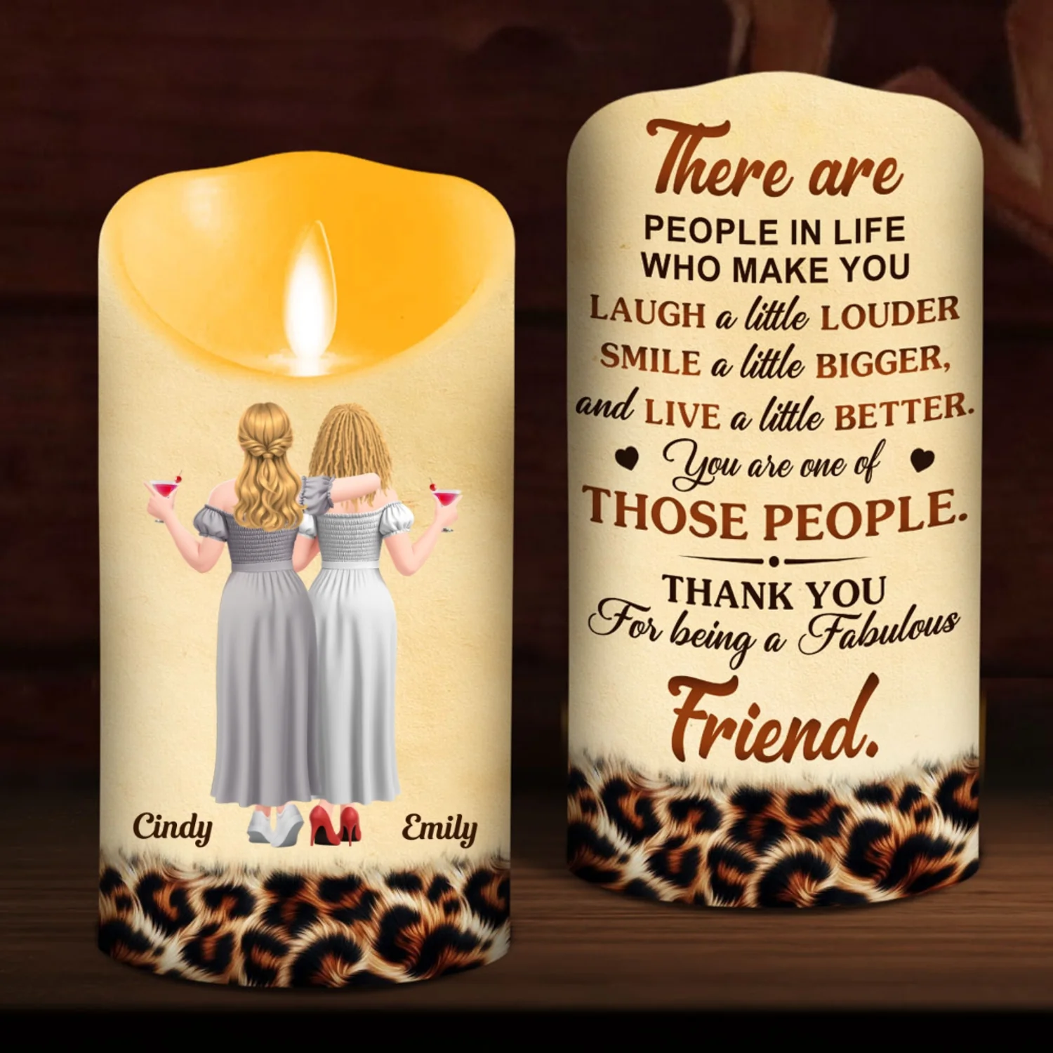 Laugh A Little Louder - Personalized Custom LED Candle - Image 6