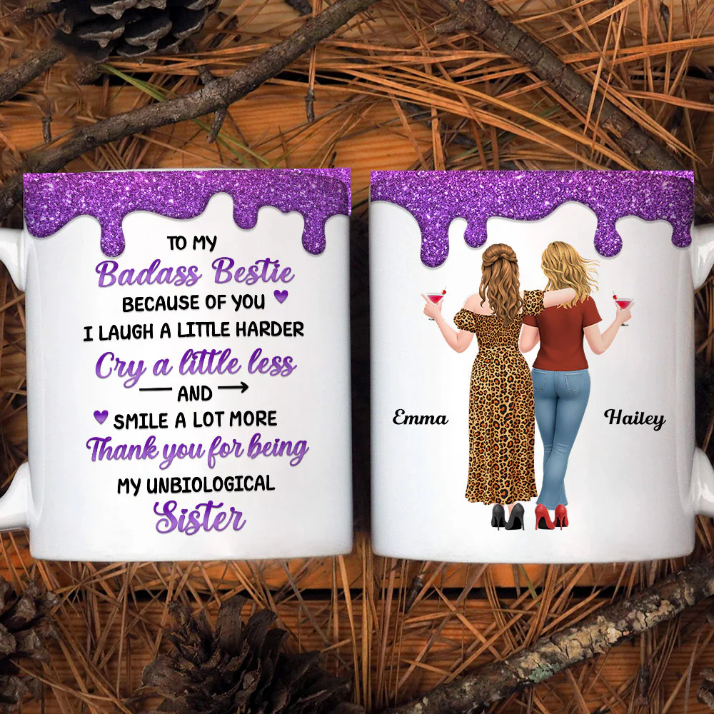 Laugh More And Cry Less - Personalized Custom Coffee Mug - Image 4
