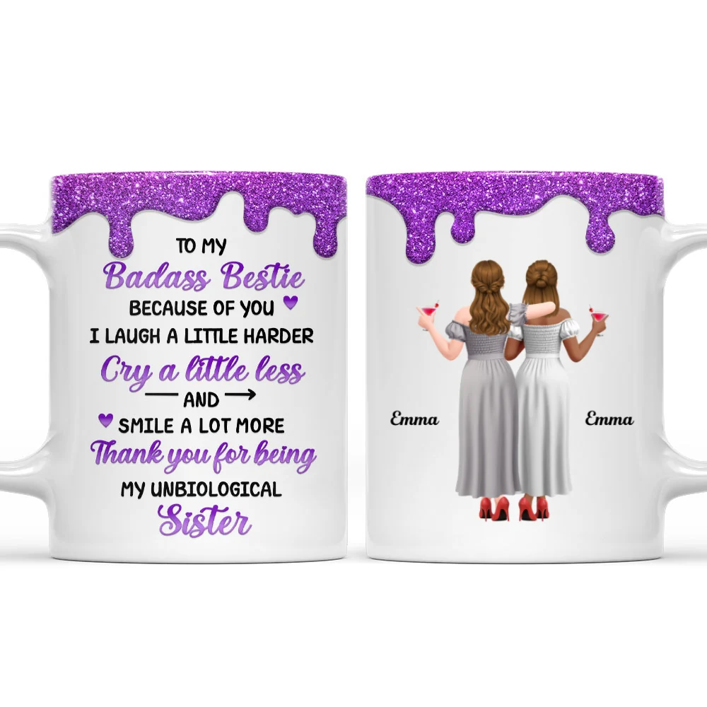 Laugh More And Cry Less - Personalized Custom Coffee Mug - Image 6