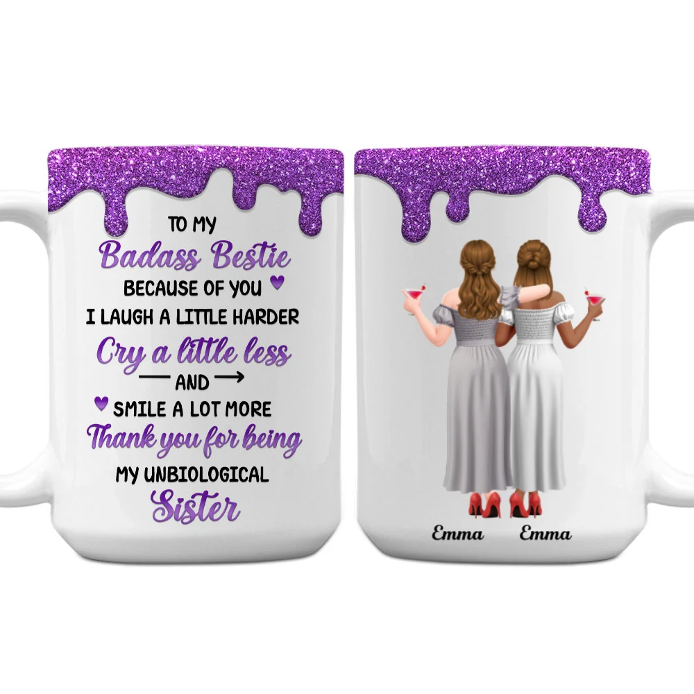 Laugh More And Cry Less - Personalized Custom Coffee Mug - Image 7